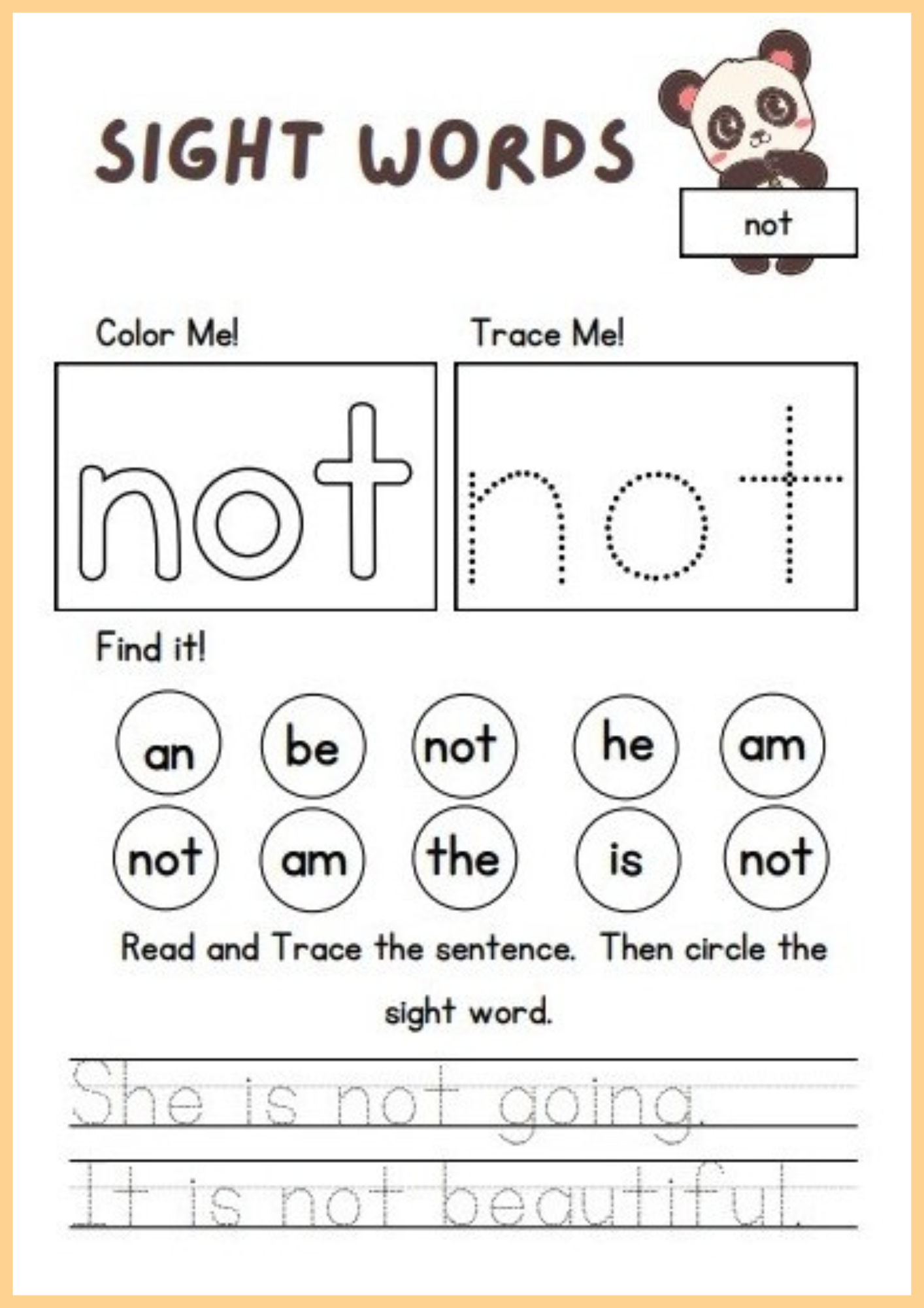 Sight Words Worksheet Bundle | Printable Kids Worksheets 🖍️📚