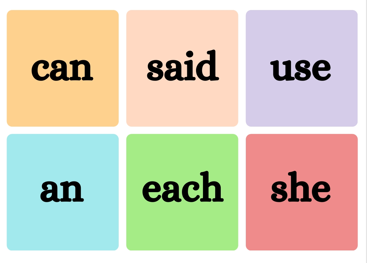 Fry's sight words
