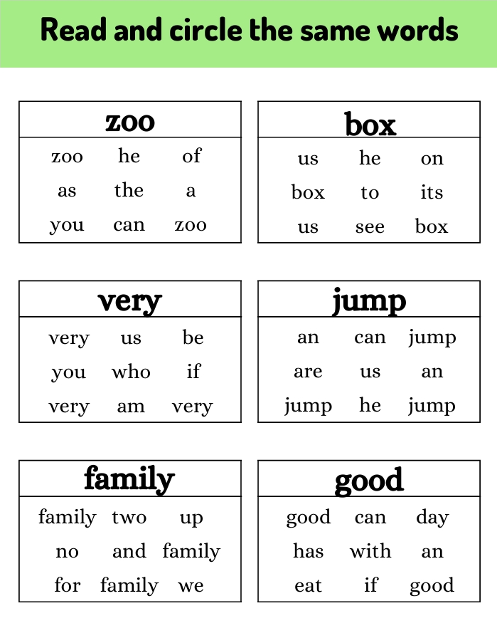 READ AND CIRCLE