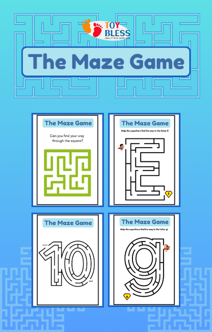 Maze Game Printable Worksheets - 100 Pages