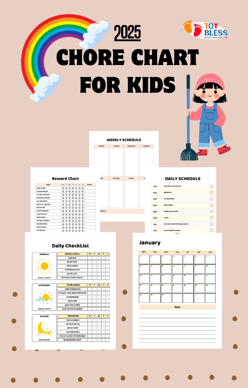 🌈 2025 Chore Chart for Kids – Fun & Interactive Printable! 🧹
