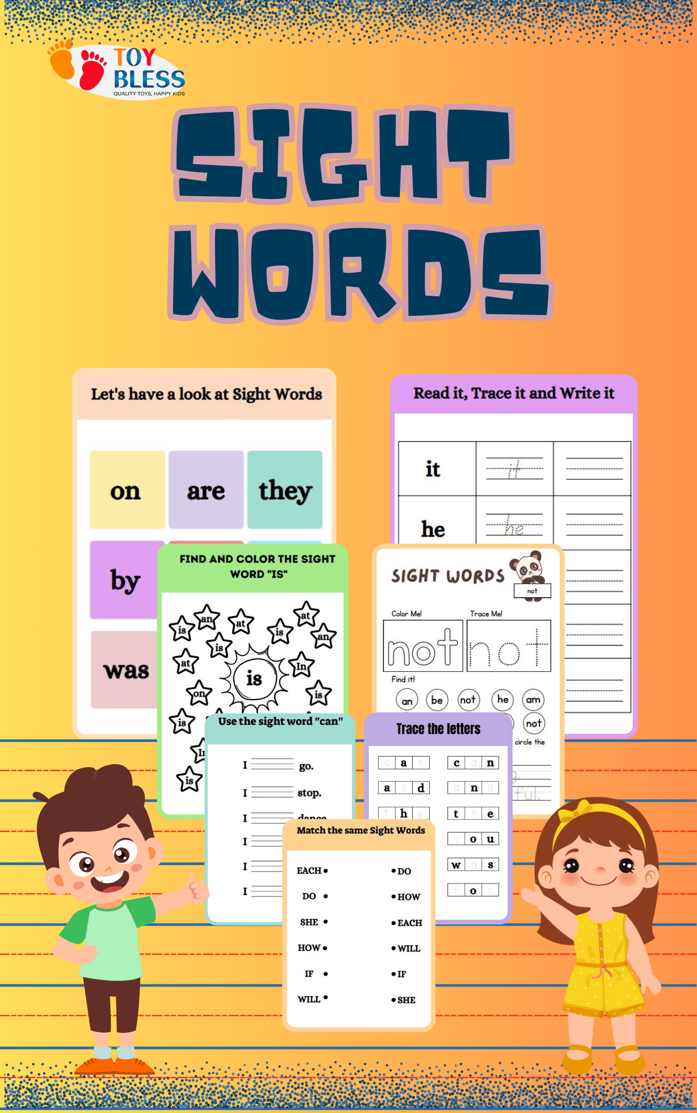 Sight Words Worksheet Bundle |  Printable Kids Worksheets 🖍️📚