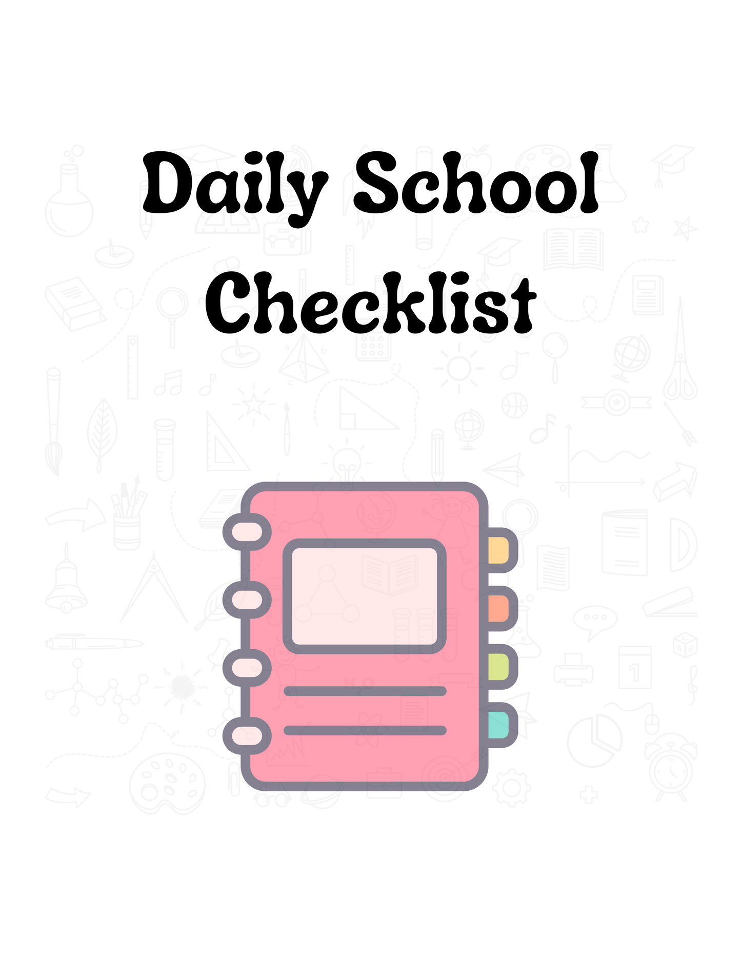 Kids Daily School Checklist