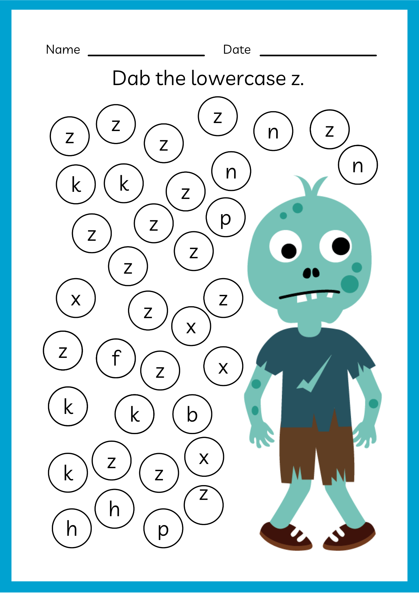 Free Alphabet & Numbers Worksheet for Kids (A–Z & 1–10 Printable)