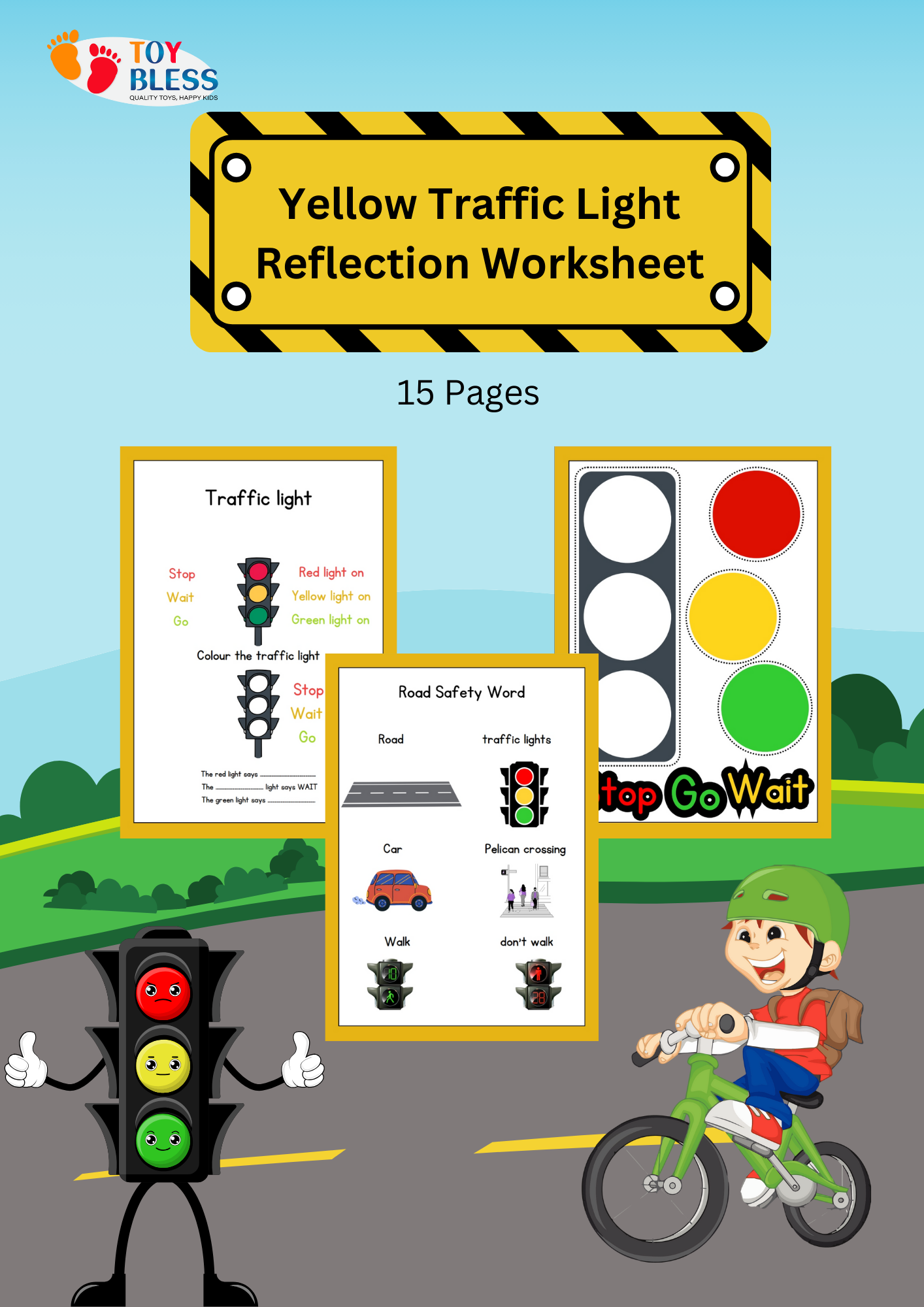 Yellow Traffic Light Reflection Worksheet