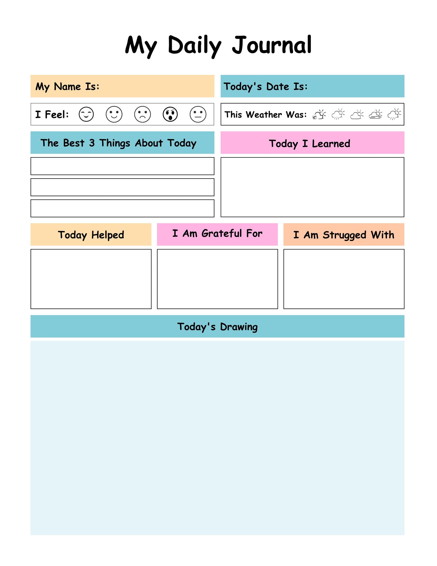 Daily Journal for Kids