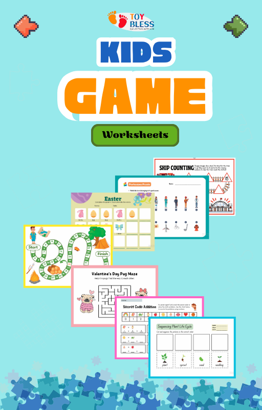 Kids Game Worksheets 70 pages – Fun Learning Printable (Ages 3-8) 🎲✨