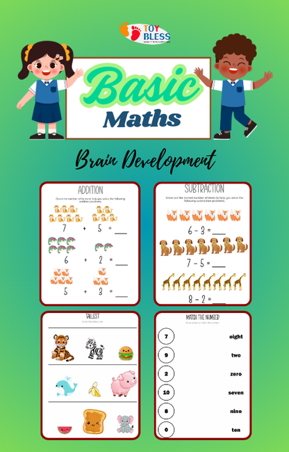 Basic Maths Printable Worksheets – Fun Brain Development for Kids! 🧠✨