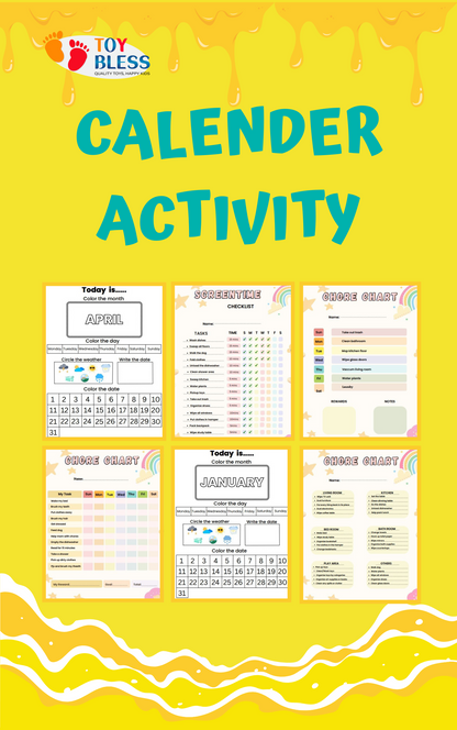 Calendar Activity eBook Worksheet for Kids!