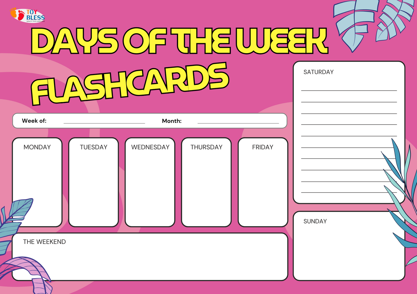 Days of the Week Flashcards