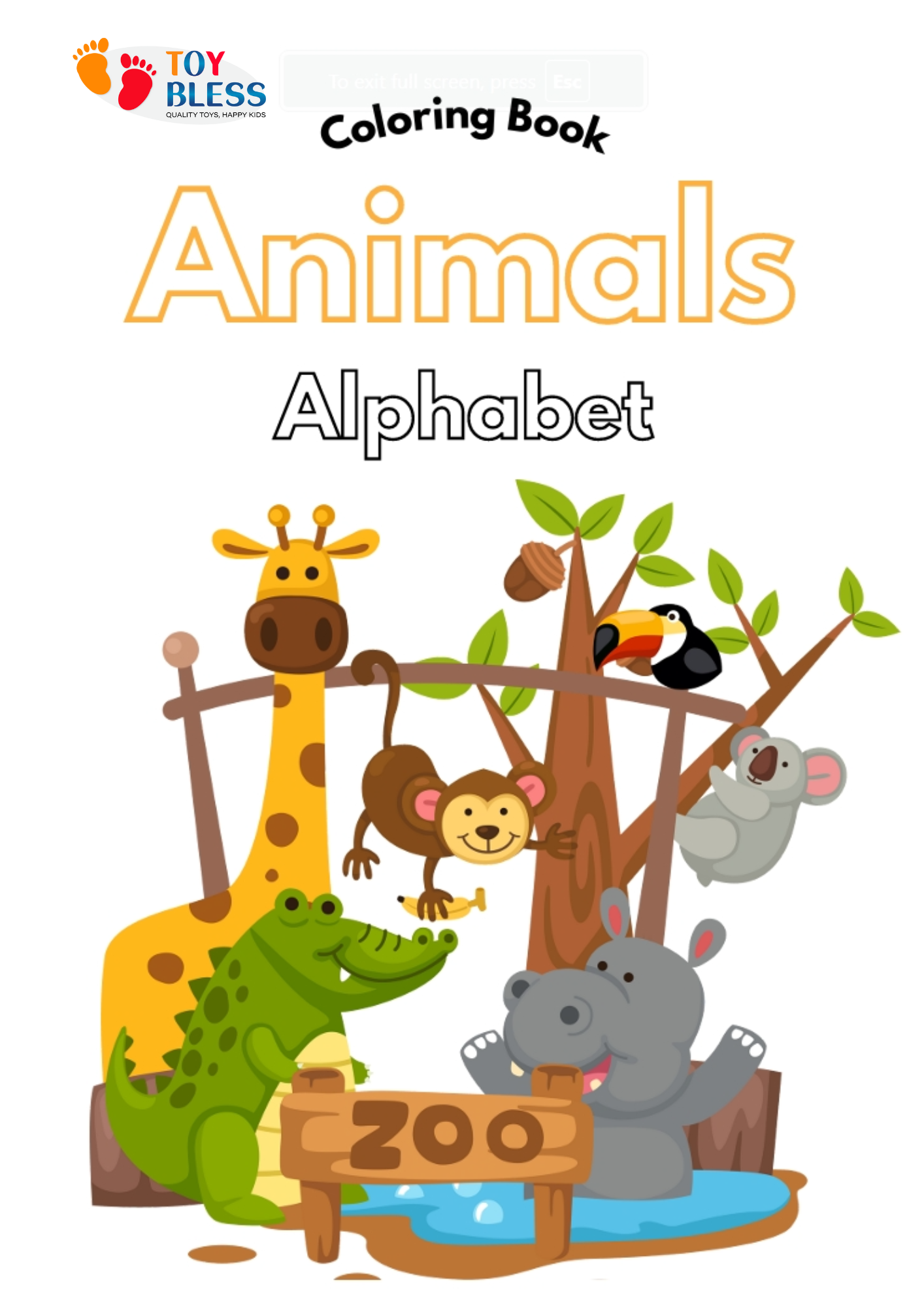 Printable Animal Alphabet Coloring Book