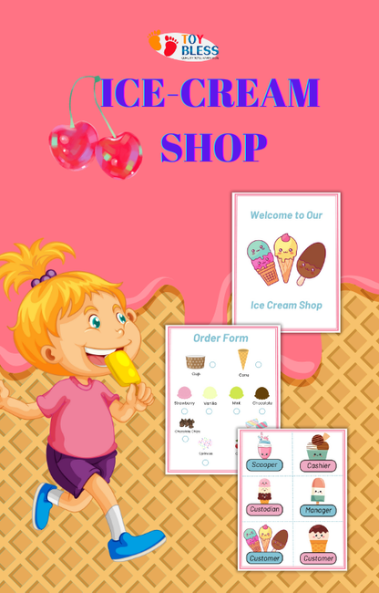 Ice Cream Shop Printable Play Set – Fun & Educational (Ages 3-8) 🍦🍒