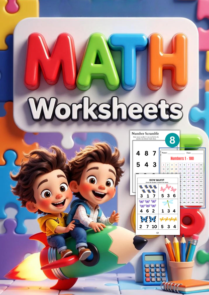 800+ Math Worksheets Bundle – Instant PDF Download (Only $3)