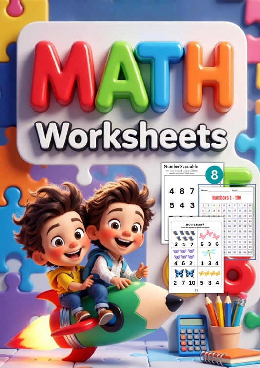 800+ Math Worksheets Bundle – Instant PDF Download (Only $3)