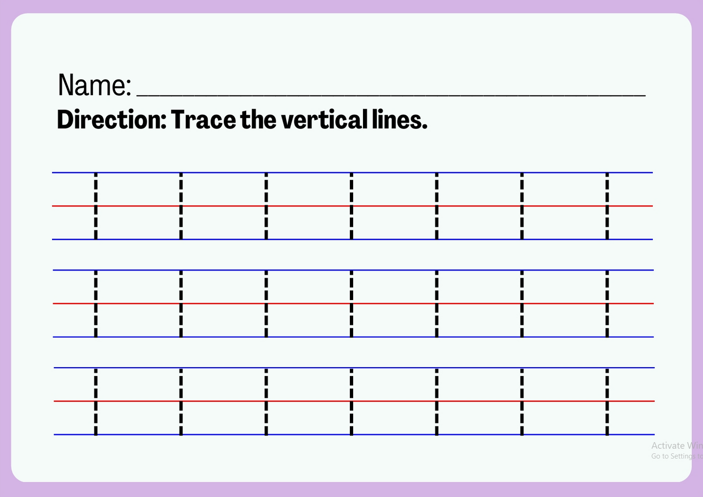 Tracing Lines Activity Printable (Ages 3-8) – Pre-Writing Practice for Kids ✏️