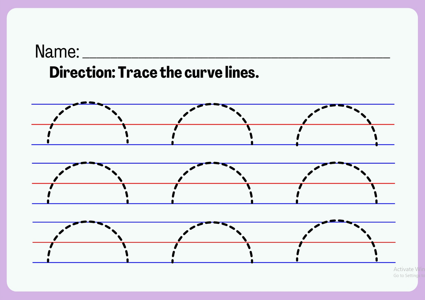 Tracing Lines Activity Printable (Ages 3-8) – Pre-Writing Practice for Kids ✏️