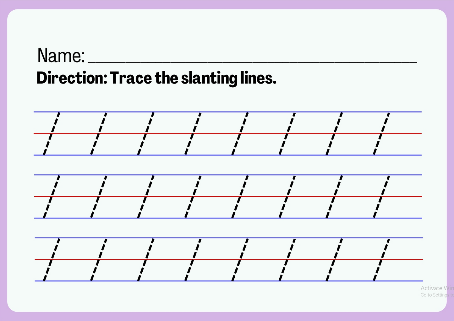 Tracing Lines Activity Printable (Ages 3-8) – Pre-Writing Practice for Kids ✏️