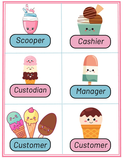 Ice Cream Shop Printable Play Set – Fun & Educational (Ages 3-8) 🍦🍒