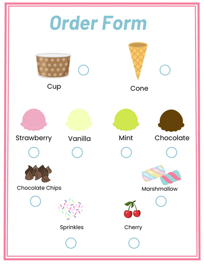 Ice Cream Shop Printable Play Set – Fun & Educational (Ages 3-8) 🍦🍒