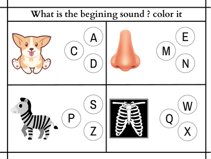 Beginning Sounds Activity Printable Worksheets (Ages 3-8) – Fun Phonics Practice! 🔤🎉