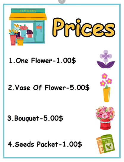 The Flower Shop Printable Activity (Ages 3-8) – Fun Pretend Play & Learning! 🌸🌼