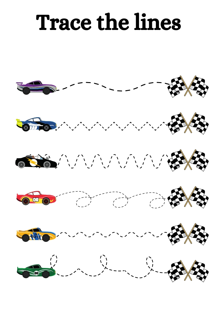 Tracing Line Workbook – 100 Pages of Pre-Writing Fun! ✍️✨