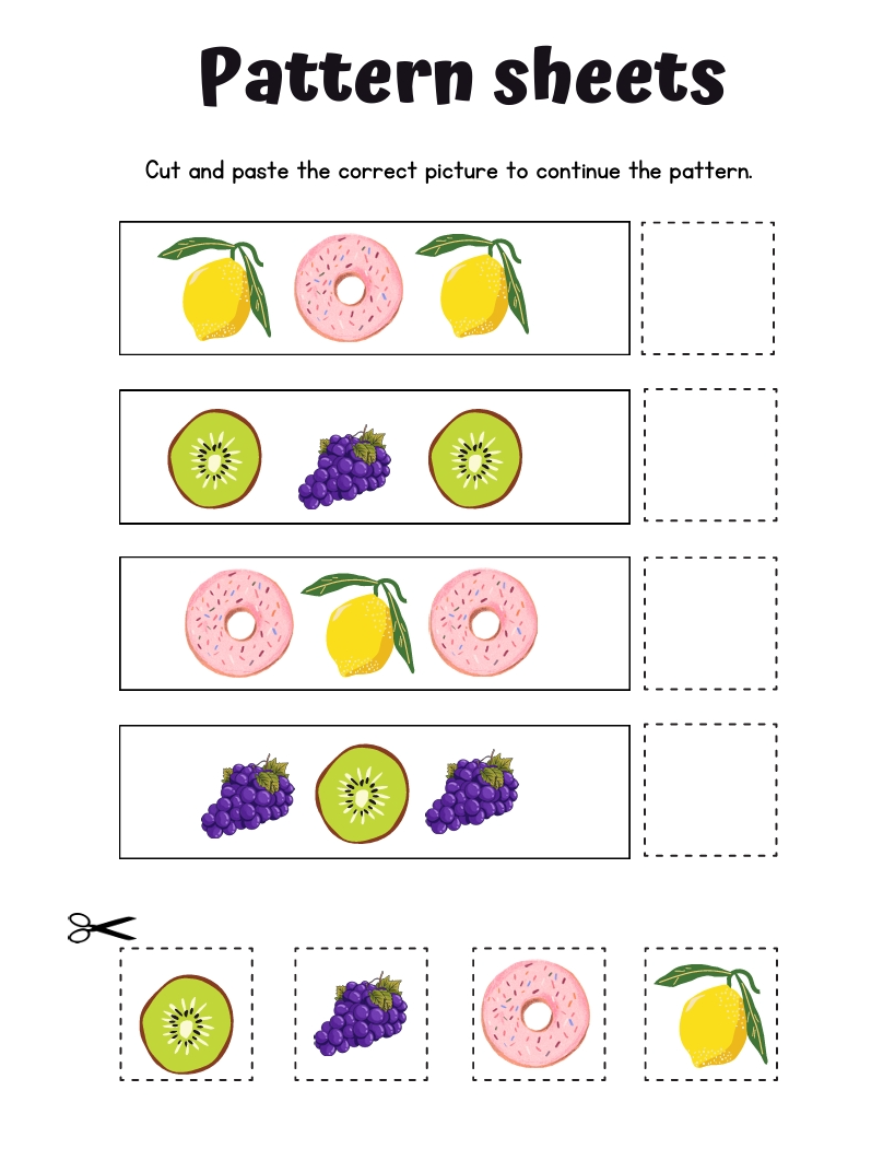 🧩 Pattern Recognition Printable Worksheets – Fun & Engaging Early Learning Activity! 🎨