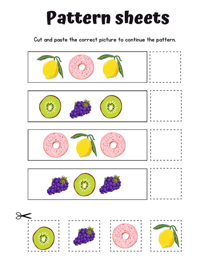 🧩 Pattern Recognition Printable Worksheets – Fun & Engaging Early Learning Activity! 🎨