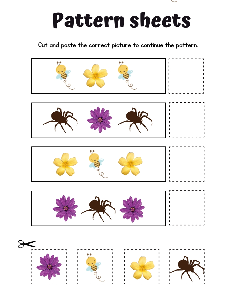 🧩 Pattern Recognition Printable Worksheets – Fun & Engaging Early Learning Activity! 🎨