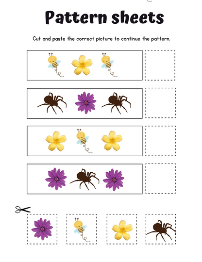 🧩 Pattern Recognition Printable Worksheets – Fun & Engaging Early Learning Activity! 🎨