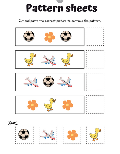 🧩 Pattern Recognition Printable Worksheets – Fun & Engaging Early Learning Activity! 🎨