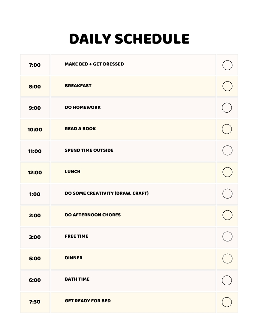 2025 Chore Chart for Kids