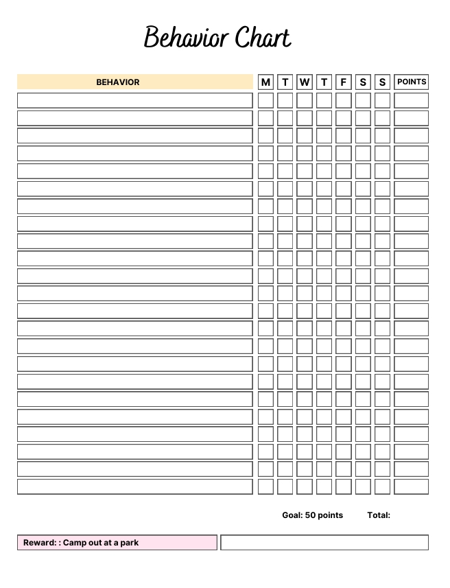 2025 Kids Chore Charts