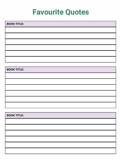 Kids Reading Journal