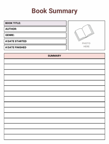 Kids Reading Journal