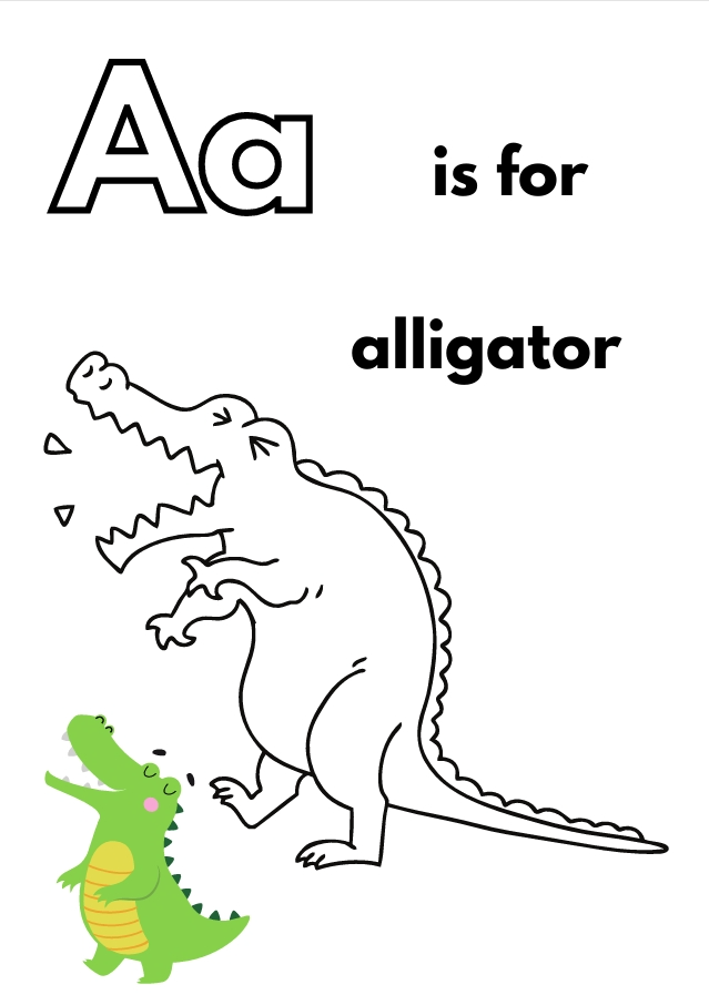 Printable Animal Alphabet Coloring Book