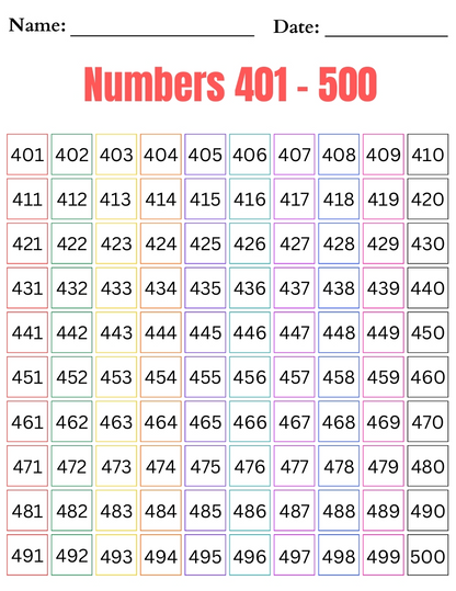 Number Chart Printable (1-1000) – Fun Learning for Kids (Ages 3-8)