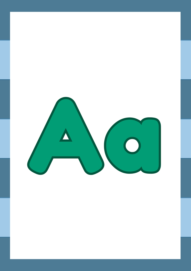 Blue-themed ABC Coloring Booklet Worksheet with Cute Designs