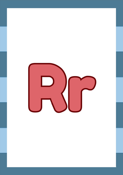 Blue-themed ABC Coloring Booklet Worksheet with Cute Designs