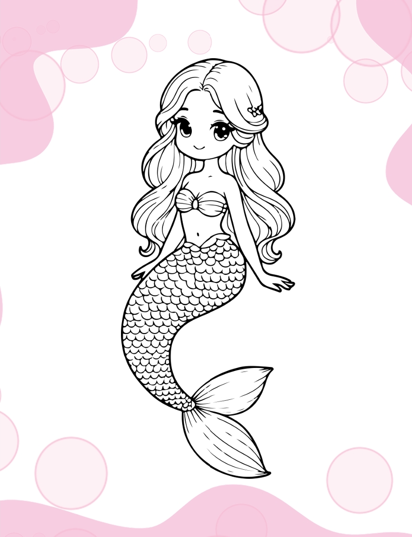 Mermaid coloring book