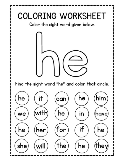 COLORING WORKSHEET