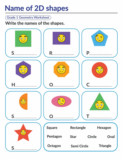 Name of 2D shapes