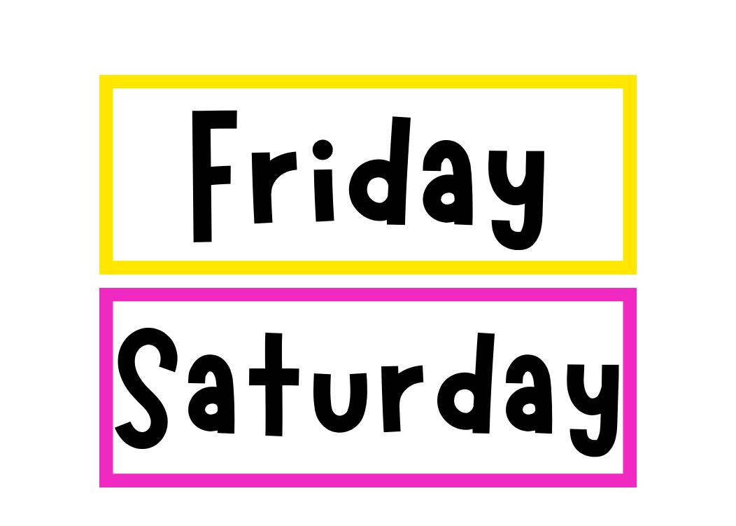 Days of the Week Flashcards