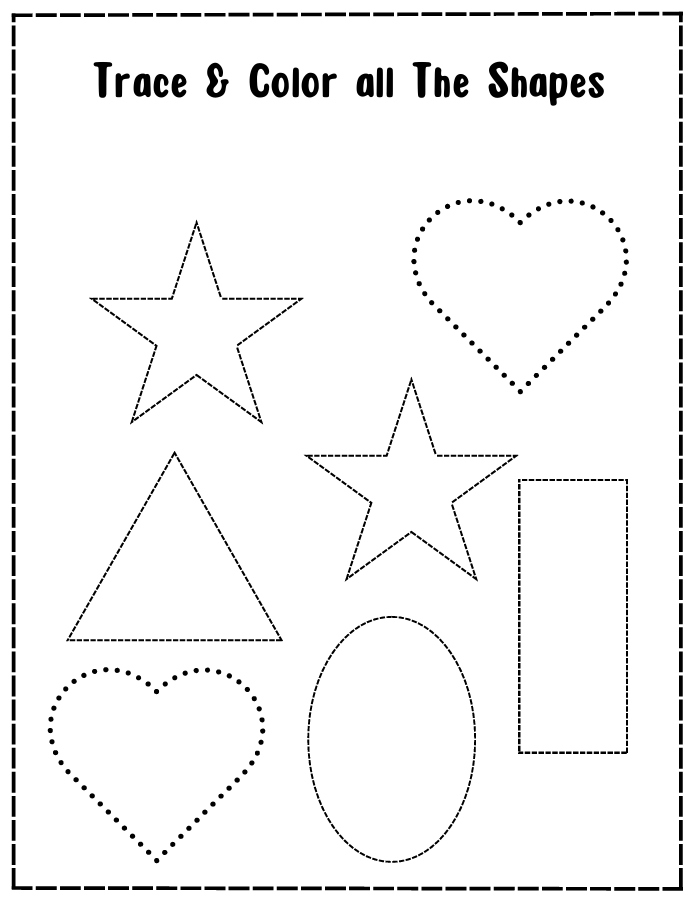 TRACE AND COLOR THE SHAPES