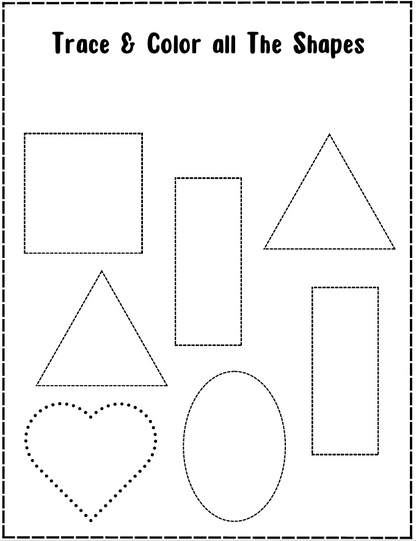 TRACE AND COLOR THE SHAPES