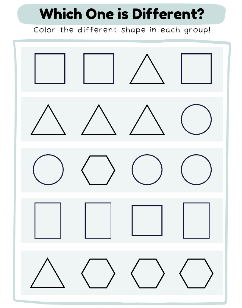 COLOR DIFFERENT SHAPE
