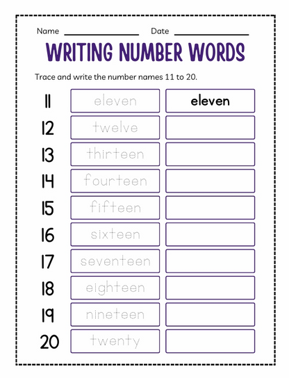 KINDERGARTEN NUMBERS WORKBOOK