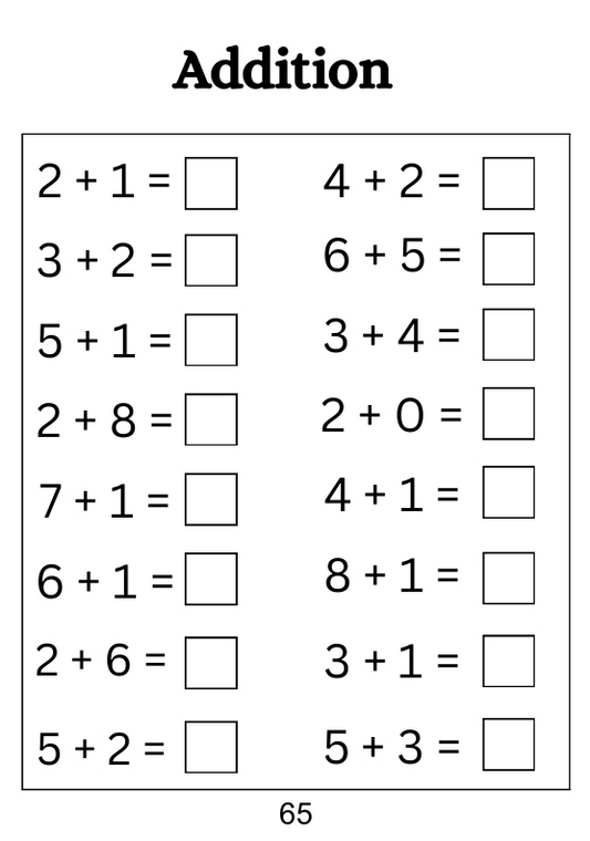 🧮 Free Addition & Subtraction Worksheet for Kids (Ages 4–7)